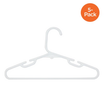 Load image into Gallery viewer, 5-Pack Kids Plastic Hangers, White
