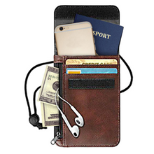 Load image into Gallery viewer, Rfid Leather Wallet With Neck Cord
