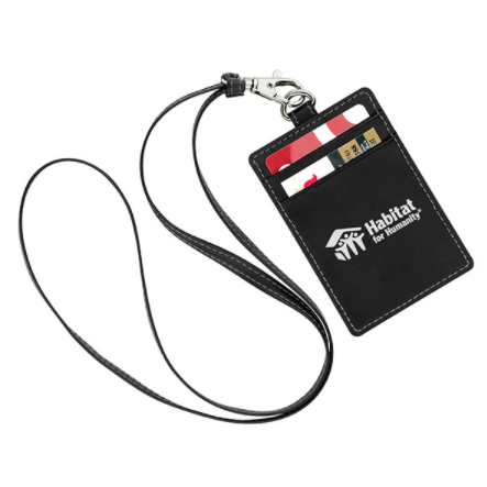 Leather Id Holder With Neck Cord