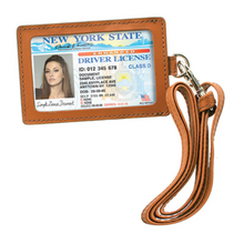 Load image into Gallery viewer, Leather Id Holder With Neck Cord
