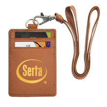 Load image into Gallery viewer, Leather Id Holder With Neck Cord
