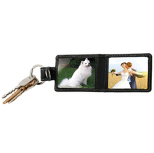 Load image into Gallery viewer, Leather Key Fob With Mini Photo Wallet
