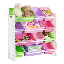 Load image into Gallery viewer, Kids Toy Storage Organizer with 12 Bins, White
