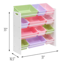 Load image into Gallery viewer, Kids Toy Storage Organizer with 12 Bins, White
