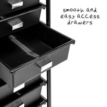 Load image into Gallery viewer, 12-Drawer Rolling Storage and Craft Cart Organizer, Black
