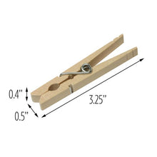 Load image into Gallery viewer, Spring-Loaded Wooden Clothespins, 200-Pack
