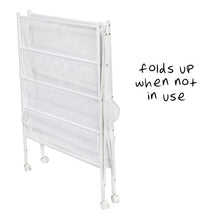 Load image into Gallery viewer, 5-Tier Collapsible Rolling Clothes Drying Rack, White
