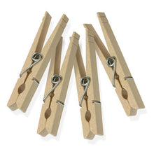 Load image into Gallery viewer, Spring-Loaded Wooden Clothespins, 200-Pack
