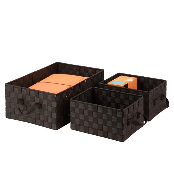 3-Piece Nesting Baskets, Espresso