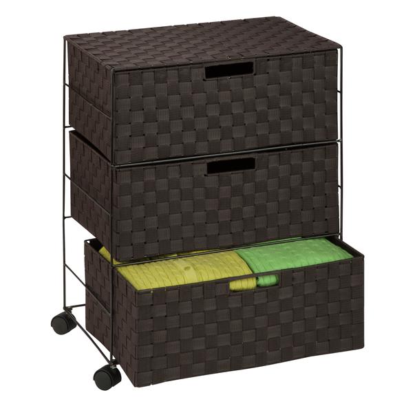 3-Drawer Wheeled Chest, Espresso