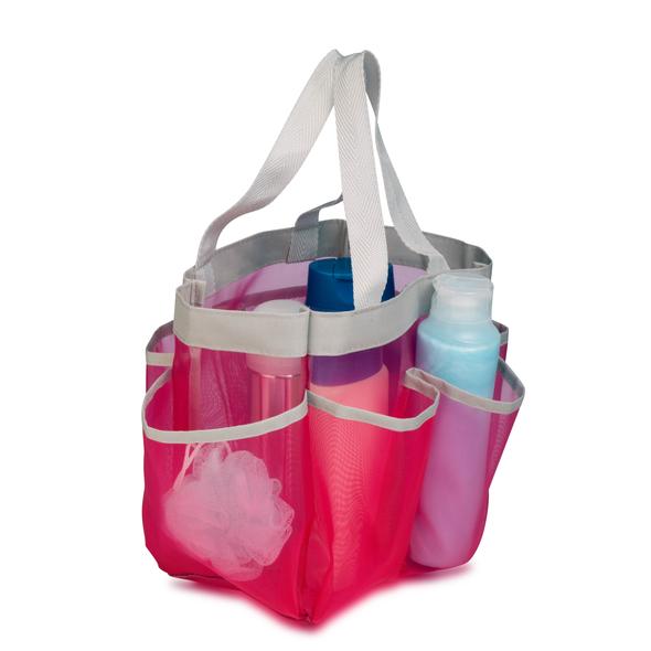 6 Pocket Shower Tote, Pink