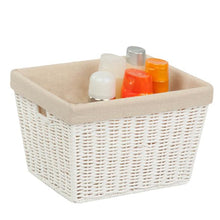 Load image into Gallery viewer, Medium Paper Rope Storage Basket with Liner, White
